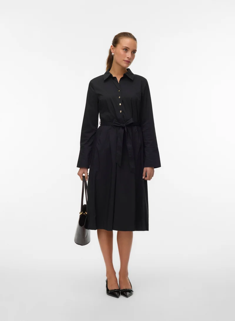 VERO MODA Vmfriba Long Sleeve Calf Dress